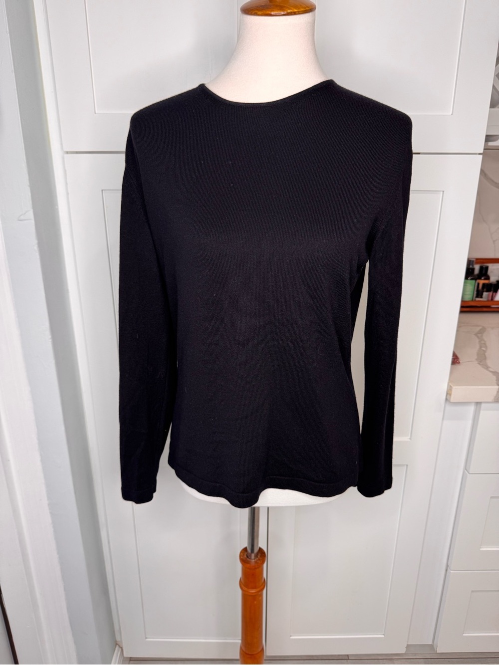 Lamberto Losani Women’s Silk Cashmere Blend Sweater Size Large Black